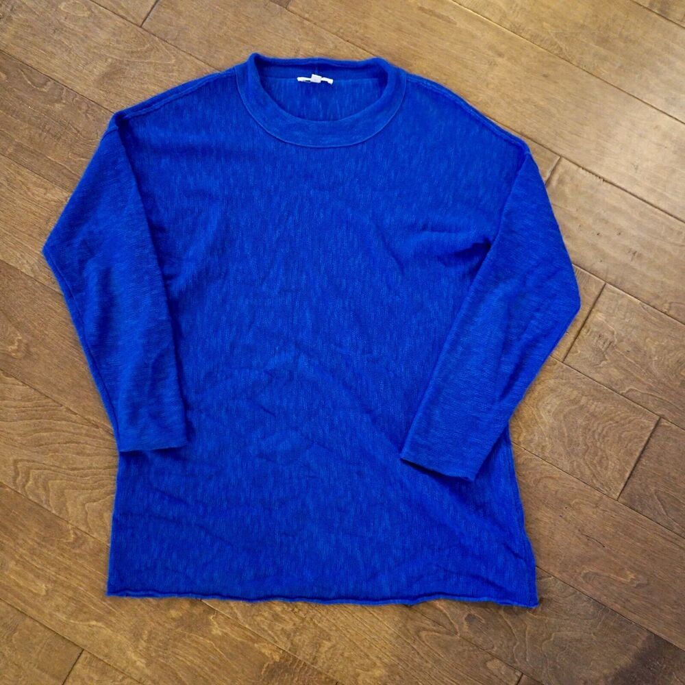 Eileen‎ Fisher M Blue Dolman Sleeve Organic Linen & Organic Cotton Sweater